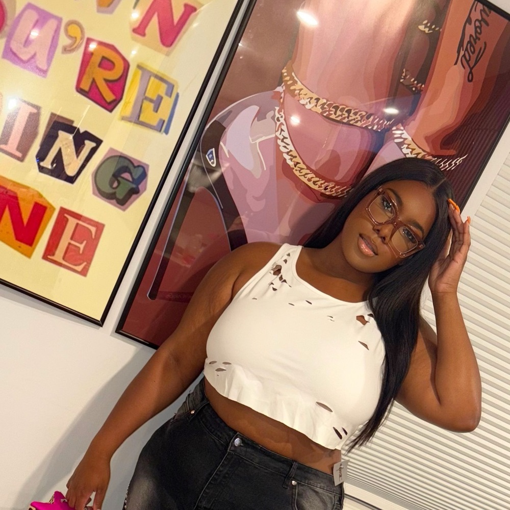 Stylish White Ripped Crop Top